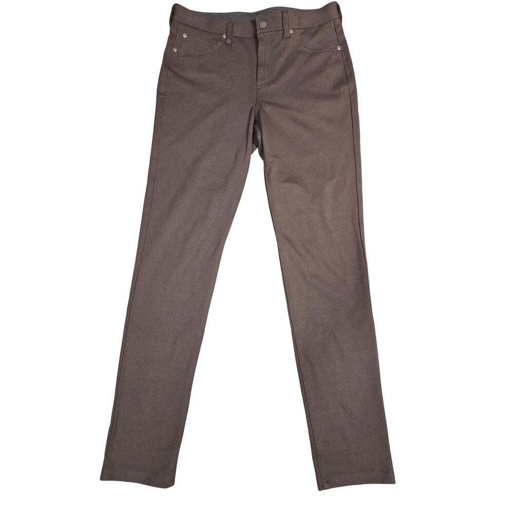 Chicos Pants Womens 0.5 Regular Brown Stretch Skinny Pull On Rayon Nylon Spandex